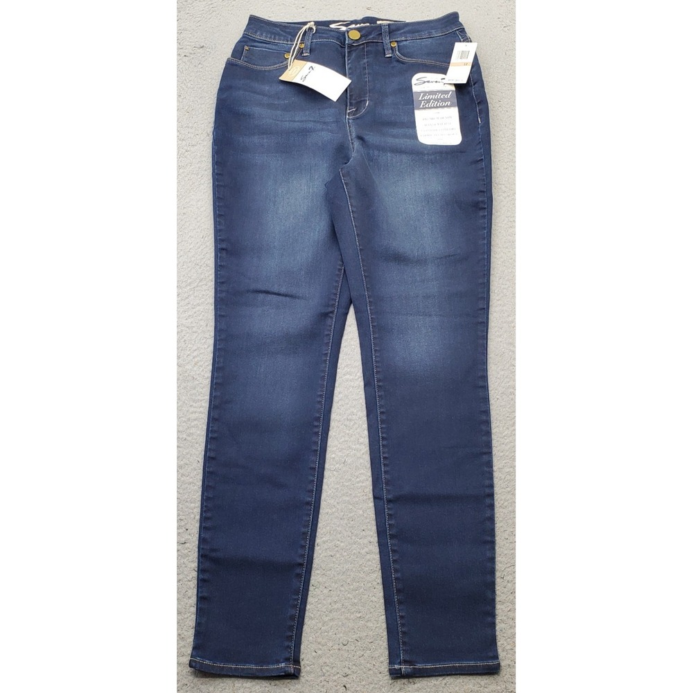 Seven7 Ultra High Rise Legging Jeans Womens 12 Blue Denim Dark Wash Streetwear